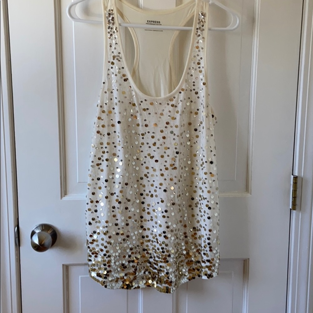 Gold Sequin Tank Top